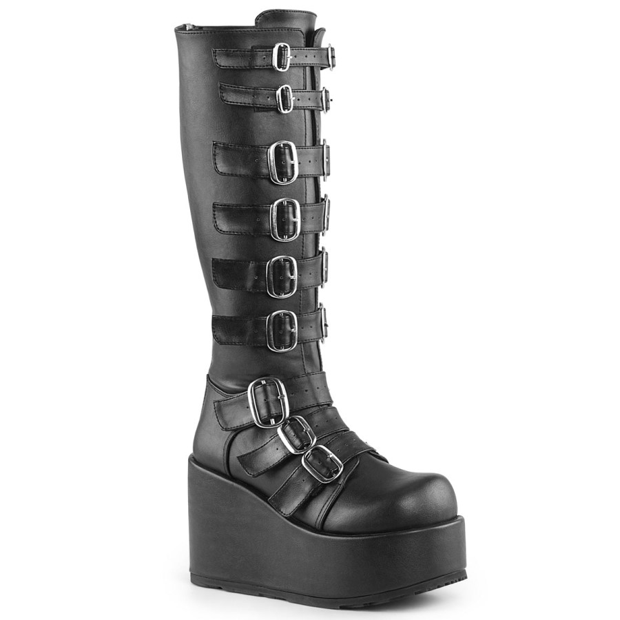 Concord-108 Black Vegan Leather Demonia Australia Concord-108 Black Vegan Leather Demonia Australia