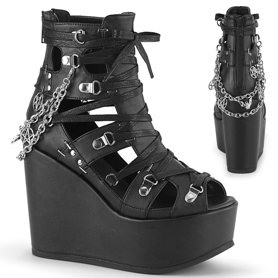 Poison-95 Black Vegan Leather Demonia Australia Poison-95 Black Vegan Leather Demonia Australia